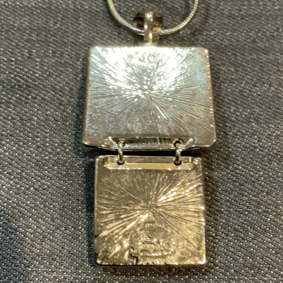 Vintage Lia Sophia Reflex Love Square Drop Necklace - Picture 3 of 5